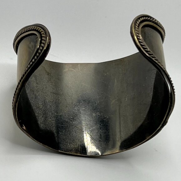 Vintage brass cuff with amber coloured stone 6” - Picture 6 of 6